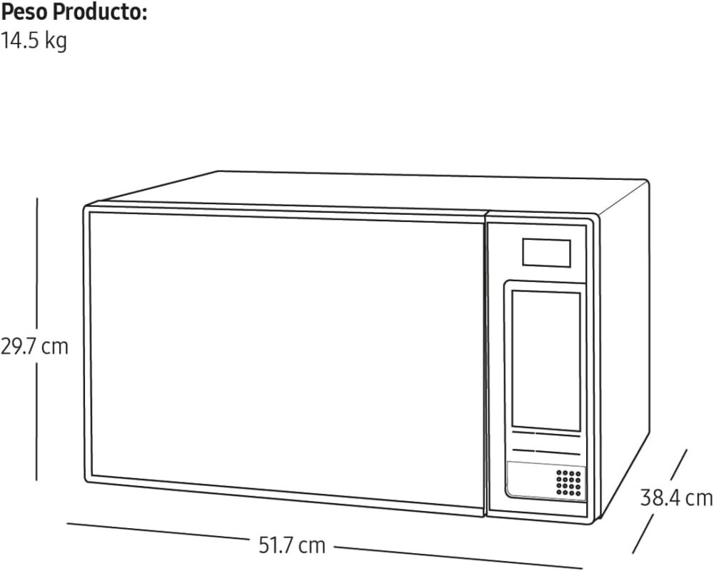 Horno de microondas Grill Samsung 1.0 pies (28 L) acabado espejo color Plata - Imagen 4