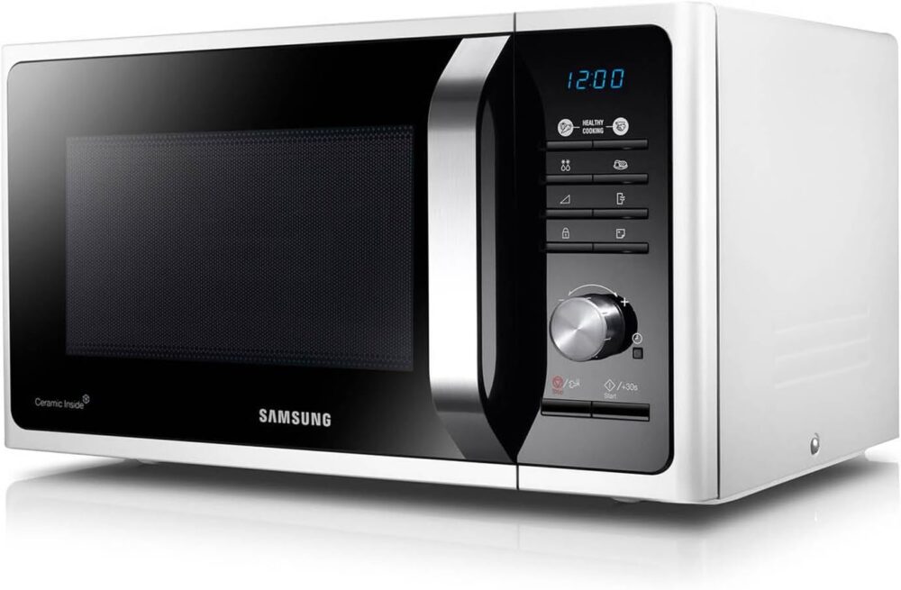 Horno de microondas Samsung con interior de cerámica 1.1 pies (32 L) acabado cristal color Negro - Imagen 4