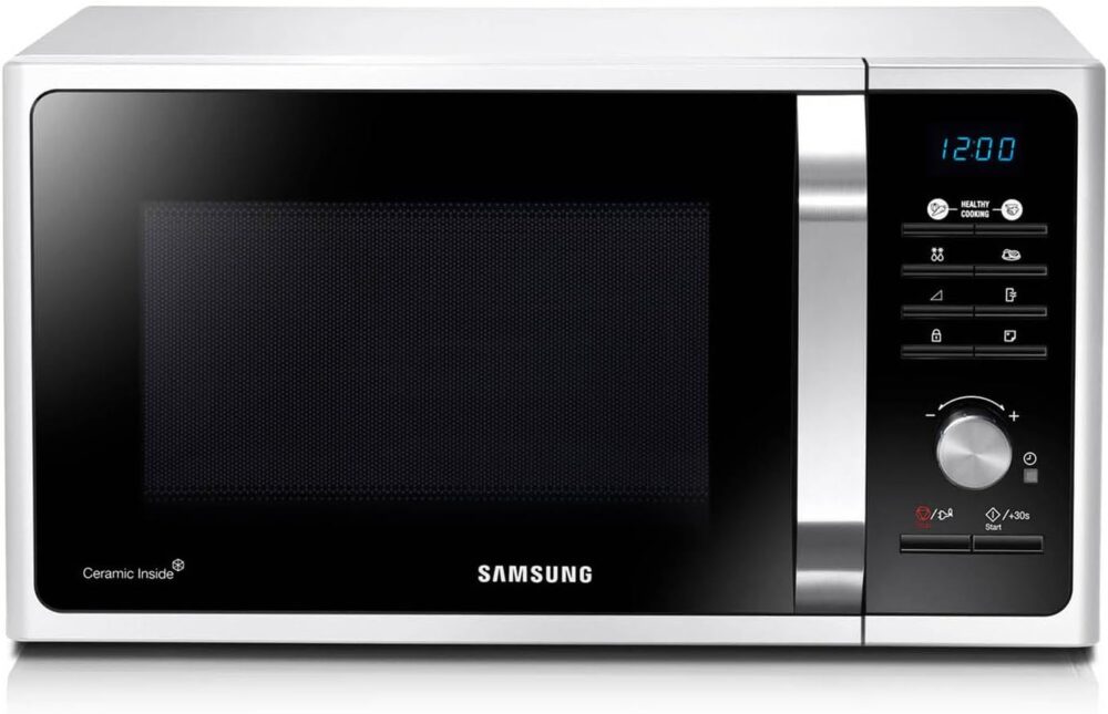 Horno de microondas Samsung con interior de cerámica 1.1 pies (32 L) acabado cristal color Negro - Imagen 5